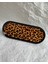 Leoparlı Dekoratif Tepsi Oval Sunumluk Mumluk Altlık Tezgah Üstül Tepsi 24 x 9,5 cm 4