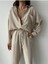 Kadın Oversize Keten Gömlek Pantolon Alt Üst Takım 4