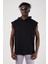 Scorp Bounce Erkek Kapüşonlu Kolsuz Sweatshirt Siyah 1
