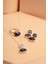 Safir Taşlı Antik Elişi Gümüş Set 2839 4