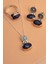 Safir Taşlı Antik Elişi Gümüş Set 2839 5