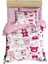 Dijital Baskılı 3D Pamuklu Yenidoğan Bebek Nevresim Takımı Bear Toy Pink 3