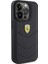iPhone 15 Pro Kılıf Ferrari Orjinal Lisanslı Deri Dikişli Arka Yüzey Metal Logo Tasarımlı Siyah 3