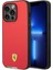 iPhone 14 Pro Max Kılıf Ferrari Orjinal Lisanslı Pu Deri Italyan Bayrak Dizayn Kapak Kırmızı 1