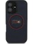 iPhone 16 Plus Kılıf Redbull Lisanslı Magsafe Uyumlu Kırmızı Halka ve Logolu Pu Deri Kapak Lacivert 1