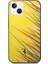 iPhone 14 Kılıf Ferrari Orjinal Lisanslı Baskı Logolu Çimen Desenli Kapak Sarı 2