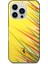 iPhone 14 Pro Max Kılıf Ferrari Orjinal Lisanslı Baskı Logolu Çimen Desenli Kapak Sarı 2