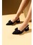 Sivri Burun Fiyonk Detaylı Saten Kumaş Slingback Kadın Topuklu Ayakkabı 87-141-25SATEN 2