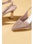 Kroko Desenli Sivri Burun Arkası Açık Slingback Kadın Topuklu Ayakkabı 71-633-25BASKI 4
