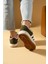 Kalın Bağcıklı Şerit Detaylı Rahat Taban Kadın Sneakers 001-3458-25BEYAZ 3