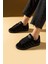 Kalın Bağcıklı Şerit Detaylı Rahat Taban Kadın Sneakers 001-3458-25SIYAH 1
