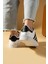 Kalın Bağcıklı Şerit Detaylı Rahat Taban Kadın Sneakers 001-3458-25SIYAH 3