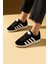 Kalın Bağcıklı Şerit Detaylı Rahat Taban Kadın Sneakers 001-3458-25BEYAZ 1