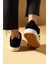 Kalın Bağcıklı Şerit Detaylı Rahat Taban Kadın Sneakers 001-3458-25BEYAZ 4