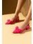 Sivri Burun Fiyonk Detaylı Saten Kumaş Slingback Kadın Topuklu Ayakkabı 87-141-25SATEN 3