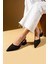 Sivri Burun Saten Kumaş Slingback Kadın Topuklu Ayakkabı 87-151-25saten 2