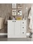 Neva Mdf 2 Kapaklı 3 Çekmeceli Çok Amaçlı Dolap Banyo Dolabı Soft Beyaz 1