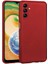 Samsung Galaxy A04S Kılıf Kamera Korumalı Mat Premium Silikon-Kırmızı 1