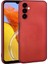 Samsung Galaxy M14 Kılıf Kamera Korumalı Mat Premium Silikon-Kırmızı + Cam Ekran Koruyucu 1