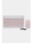 Bluetooth 10 Inç Ios Windows Android Uyumlu Kablosuz Klavye + Mause Set Sessiz Pembe 1