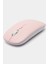 Bluetooth 10 Inç Ios Windows Android Uyumlu Kablosuz Klavye + Mause Set Sessiz Pembe 4