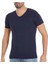 4'lü Erkek Lacivert V Yaka Kısa Kollu Modal Kumaş Atlet Tshirt 1