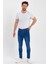 Erkek Fermuarlı Düğmeli Taşlı Skinny Jeans 3