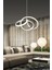 Çok Renkli Modern Luxury Kıvrımlı Üç Renkli Krom Sarkıt Ledli Oturma Odası Avize ve Salon Ledli Avi 1