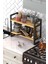 2 Raflı Metal Düzenleyici Tezgah Üstü Raf Baharatlık Banyo Rafı Metal Organizer Çok Amaçlı Raf 2