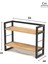 2 Raflı Metal Düzenleyici Tezgah Üstü Raf Baharatlık Banyo Rafı Metal Organizer Çok Amaçlı Raf 5