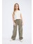 Kız Çocuk Boxy Fit Bisiklet Yaka Basic Düz Kısa Kollu Tişört C4511A825SM 2