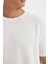 Regular Fit Bisiklet Yaka Kısa Kollu Krinkıl Tişört D6477AX24HS 4