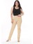 Kadın Büyük Beden Camel Yüksek Bel 5 Cepli Likralı Gabardin Pantolon 65N38731 3
