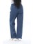 Kadın Büyük Beden Lacivert Yüksek Bel Geniş Paçalı Kot Pantolon 65N38297 4