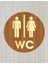 Lazer Kesim Gold Pleksi Ahşap Wc Tuvalet Tabelası Kadın & Erkek Yönlendirme Levhası 15X15cm 1