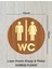 Lazer Kesim Gold Pleksi Ahşap Wc Tuvalet Tabelası Kadın & Erkek Yönlendirme Levhası 15X15cm 2
