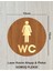 Lazer Kesim Gold Pleksi Ahşap Wc Tuvalet Tabelası Kadın Yönlendirme Levhası 15X15cm 2