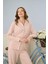 Dublin Kumaş Gömlek Yaka Uzun Kol Somon Pijama Takımı - 5330 1