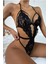 Şık Siyah Dantelli Babydoll Gecelik BRF1297 3