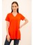 Viskon Yırtmaçlı V Yaka Regular T-Shirt 2