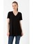 Viskon Yırtmaçlı V Yaka Regular T-Shirt 3
