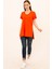 Viskon Yırtmaçlı Yuvarlak Yaka Regular T-Shirt 2