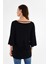 Kadın V Yaka ve Kolda Volan Detay Bluz 4