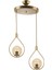 Deco modern tasarım eskitme gold renk bal camlı sıralı salon - mutfak - yatak odası 2 li avize 1