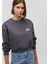Logo Baskılı Antrasit Crop Sweatshirt 1611601-70763 1