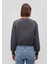 Logo Baskılı Antrasit Crop Sweatshirt 1611601-70763 4