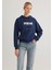 Mavi Logo Baskılı Kapüşonlu Lacivert Sweatshirt 168334-70488 2