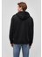Kapüşonlu Fermuarlı Siyah Basic Sweatshirt 0S10277-900 4