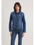 Kadın Daisy 90 s Zımparalı Mavi Jean Ceket 1113632061 4