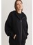 Kadın Kapüşonlu Fermuarlı Siyah Sweatshirt 1610221-900 4